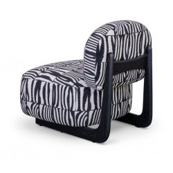 Oren Armless Chair In Black & White Fabric