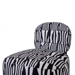 Oren Armless Chair In Black & White Fabric