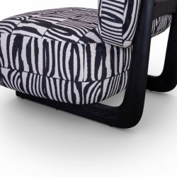 Oren Armless Chair In Black & White Fabric