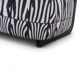 Oren Armless Chair In Black & White Fabric