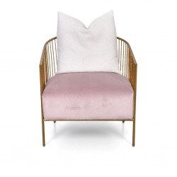 Bottega Armchair In Gold Metal Frame