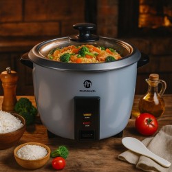 Mammouth MRC180 1.8L Silver Rice Cooker With Glass Lid Without Steamer