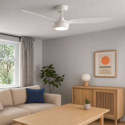 Mammouth DCF-FS6281L 52" ABS Blades Remote Ceiling Fan LED Light Matt White Finish