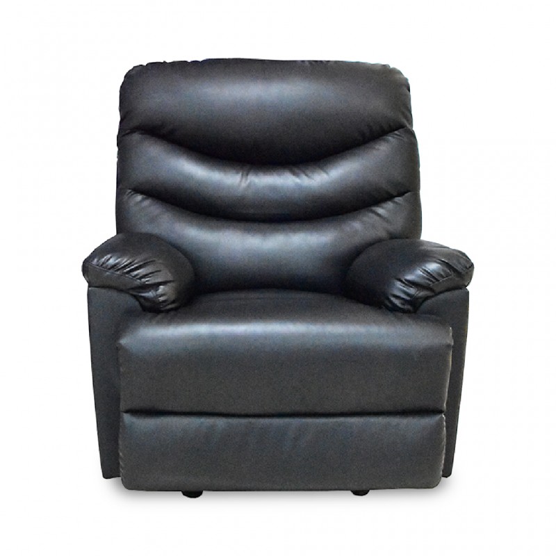 Mayfair One Seater Black Bonded Leather