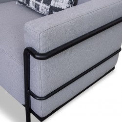 Azzuro Armchair Grey Fab/Metal Frame