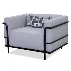 Azzuro Armchair Grey Fab/Metal Frame