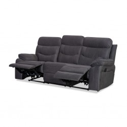 Burlington Recliner 3 Seater in Pewter Fab