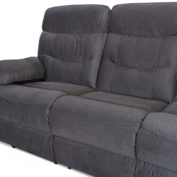 Burlington Recliner 3 Seater in Pewter Fab