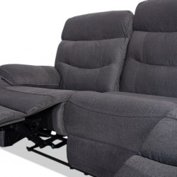 Burlington Recliner 3 Seater in Pewter Fab