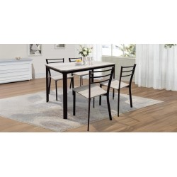 Rugga Table and 4 Chairs Metal/MDF