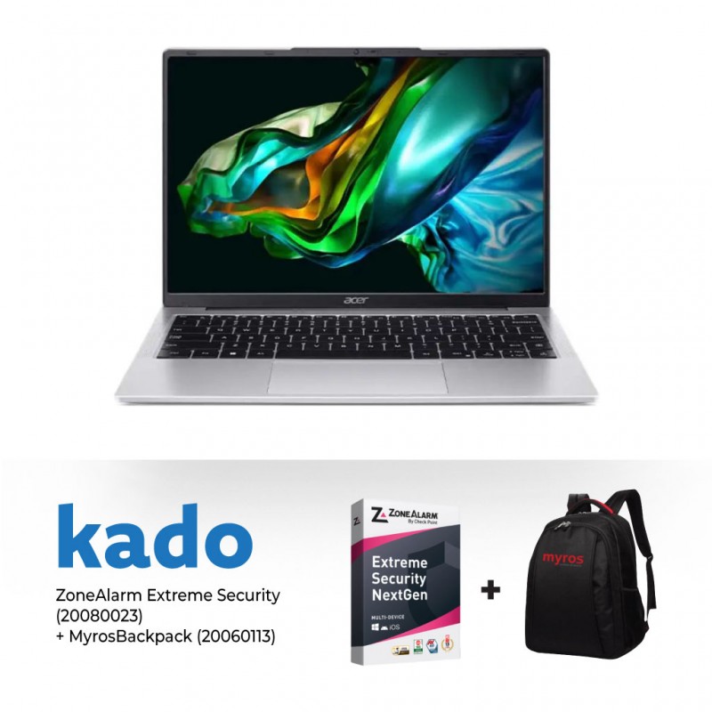Acer Aspire Lite 14 AAL14-31P-C3LL Pure Silver & Free ZoneAlarm Security + Myros Backpack
