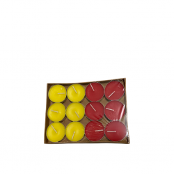 12 Pcs Candle Set White,Yellow,Red