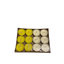 12 Pcs Candle Set White,Yellow,Red