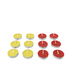 12 Pcs Candle Set White,Yellow,Red