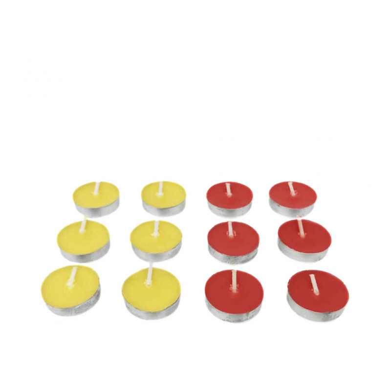 12 Pcs Candle Set White,Yellow,Red