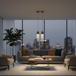 Pendant Lamp Acrylic & Metal 6x6x20.3cm Pendant Lamp Acrylic & Metal 6x6x20.3cm