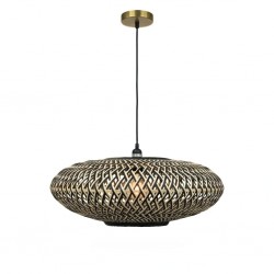 Pendant Lamp Rattan & Metal D55x20cm