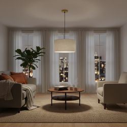 Pendant Lamp Metal & Fabric 35x35x23cm Pendant Lamp Metal & Fabric 35x35x23cm