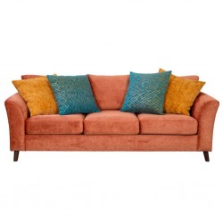 Urban 3 Seater Chaise in Orange Fabric