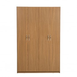 Brazilia Wardrobe 4 Doors Dark Teak Hydrofuge Particle Board