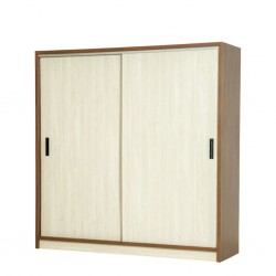 Barcelona Sliding Wardrobe Dark Walnut & Ash Grey