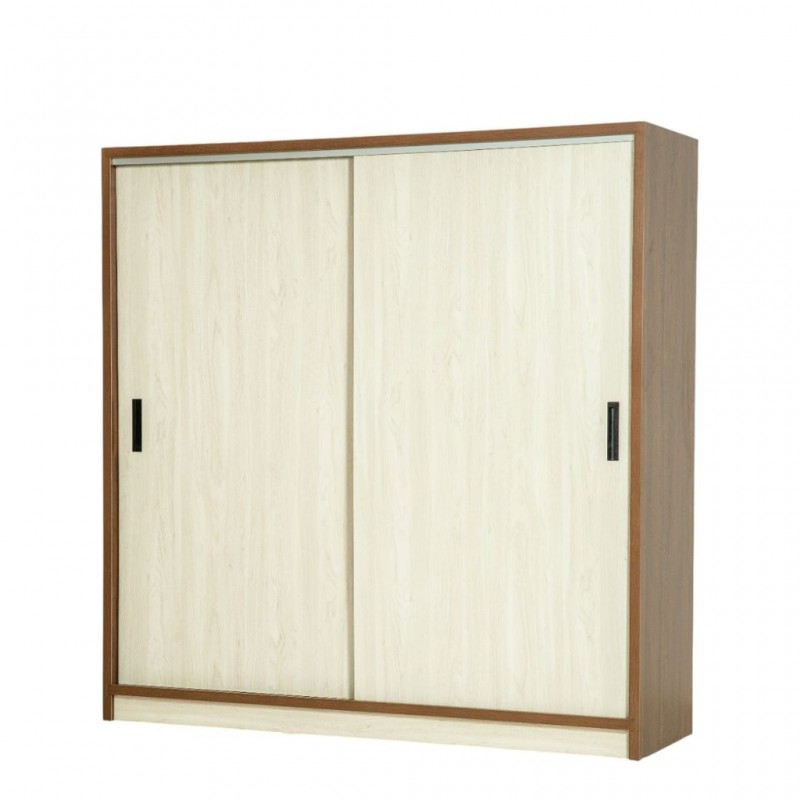 Barcelona Sliding Wardrobe Dark Walnut & Ash Grey