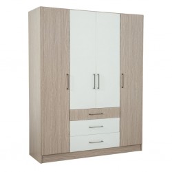 Latonia Wardrobe 4 Drs Gouache & White