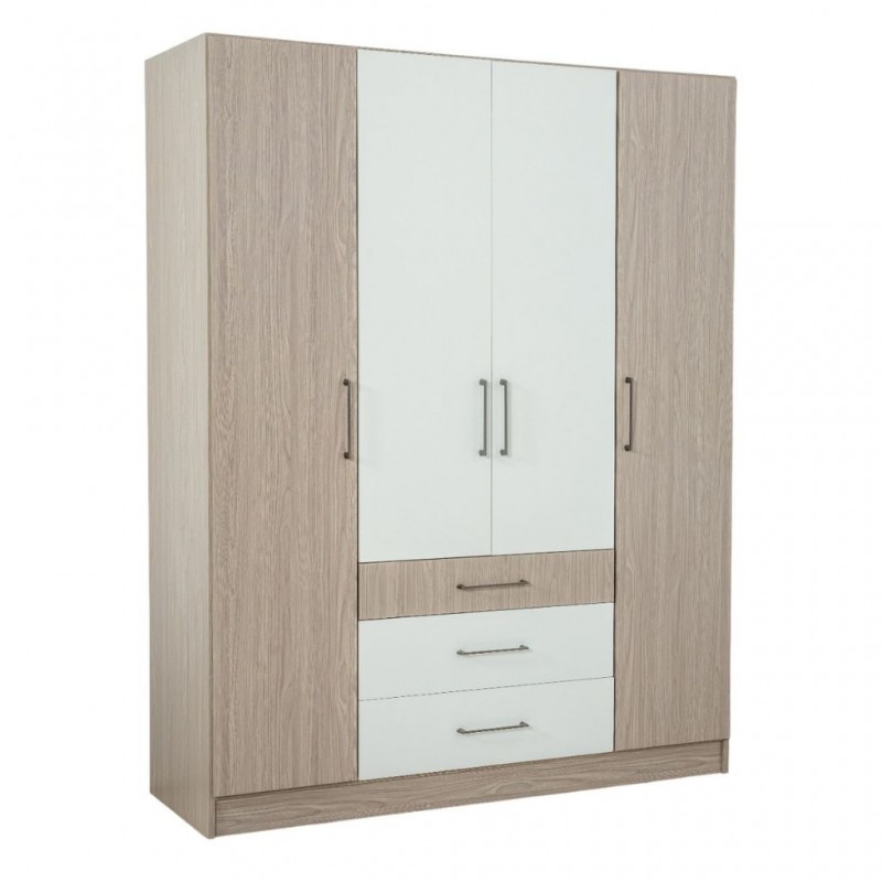 Latonia Wardrobe 4 Drs Gouache & White