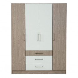Latonia Wardrobe 4 Drs Gouache & White