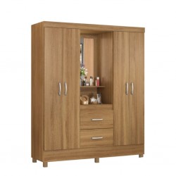 Capelinha Wardrobe  4 Drs & 2 Drawers Almond Touch With Mirror