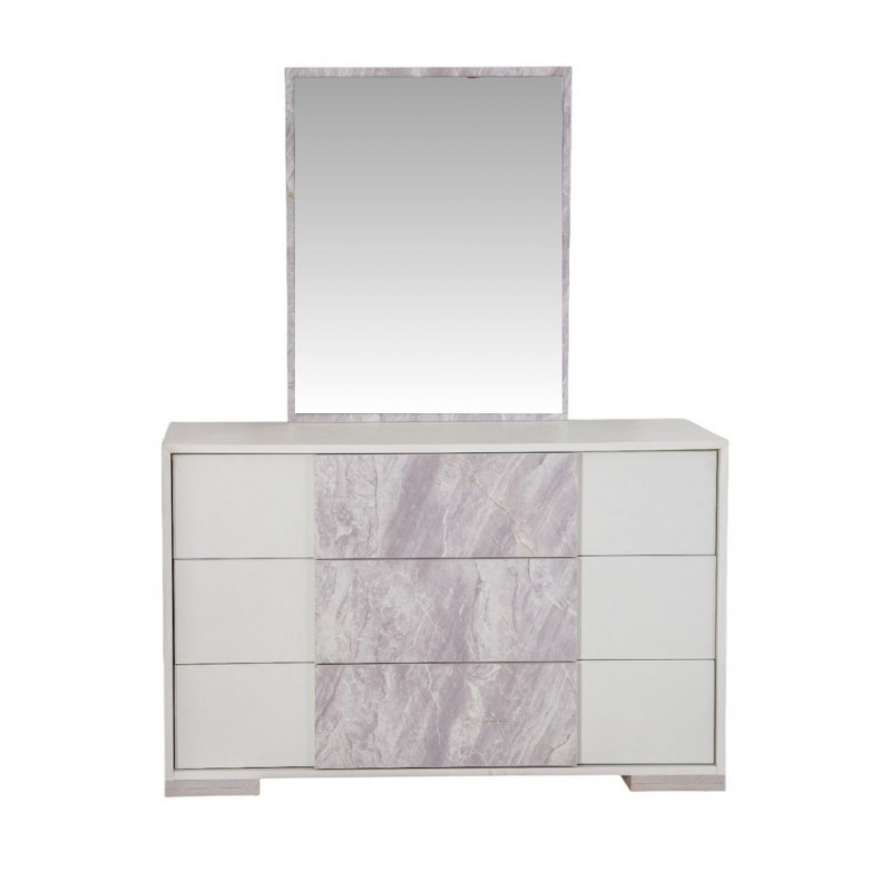 Sofia Chest of Drawers Gold Marble And White