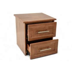 Deluxe Night Table With 2 Drawers Rubberwood