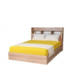 Sapphire Bed 160x200 cm With Shelves MDF Red Oak