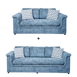 Florence 3 Seater + 2 Seater In Blue Fabric