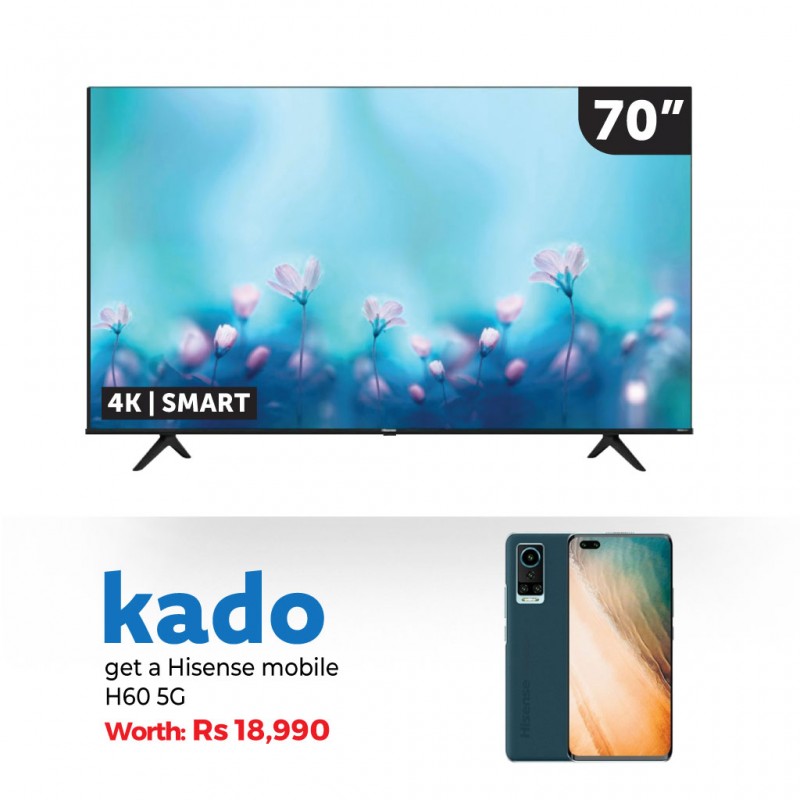 Hisense 70A6H 70'' 4K Smart Led TV & Free Hisense Smart Phone H60 5G Hisense 70A6H 70'' 4K Smart Led TV & Free Hisense Smart Phone H60 5G