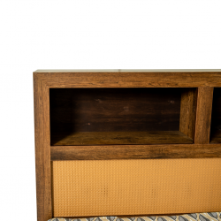 Vintage Bed 180x200 cm In MDF With Rattan