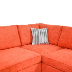 Delta Corner RHF Chaise + LHF 2S Fabric Orange
