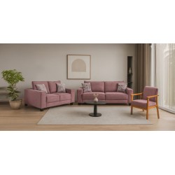 Hunter 3 Seater + 2 Seater + 1 Seater Pink Col Fab