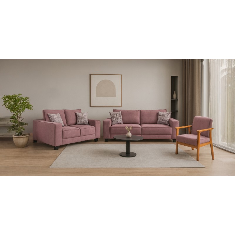 Hunter 3 Seater + 2 Seater + 1 Seater Pink Col Fab