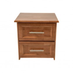 Deluxe Night Table With 2 Drawers Rubberwood