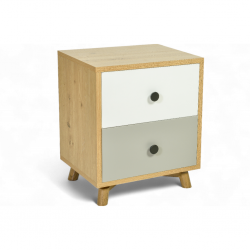 Sandy Night Table Oak, White & Grey Sandy Night Table Oak, White & Grey