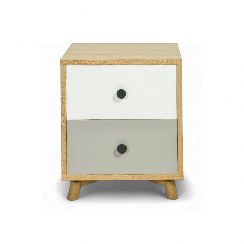 Sandy Night Table Oak, White & Grey Sandy Night Table Oak, White & Grey