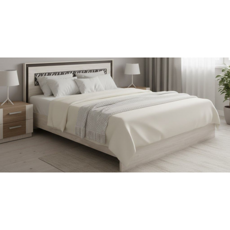 Ezra Bed 180x200 cm Larix Black Particle Board