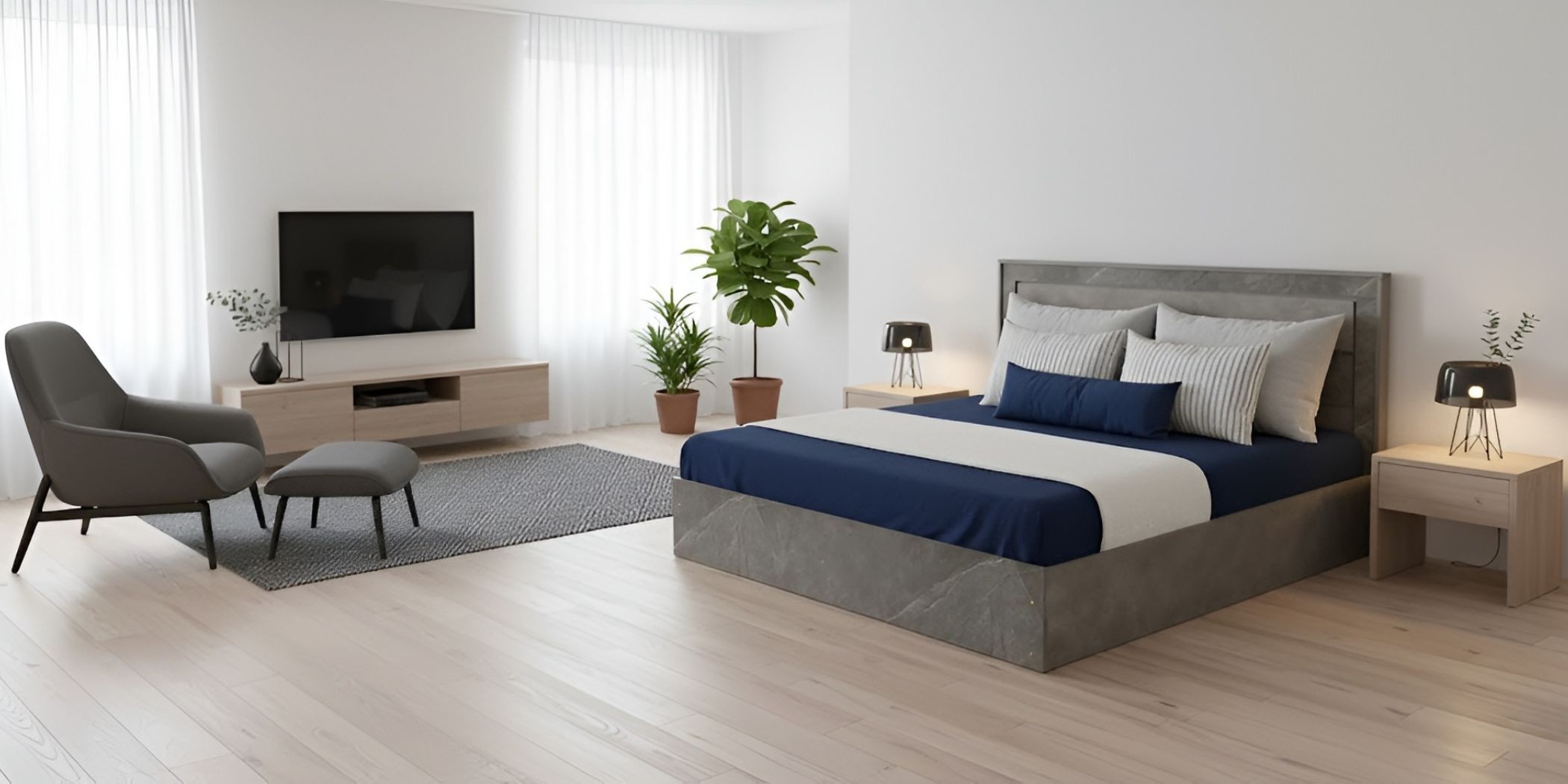 Dreamscape Bed 180x200 cm Dark Ash Glossy & Light Ash