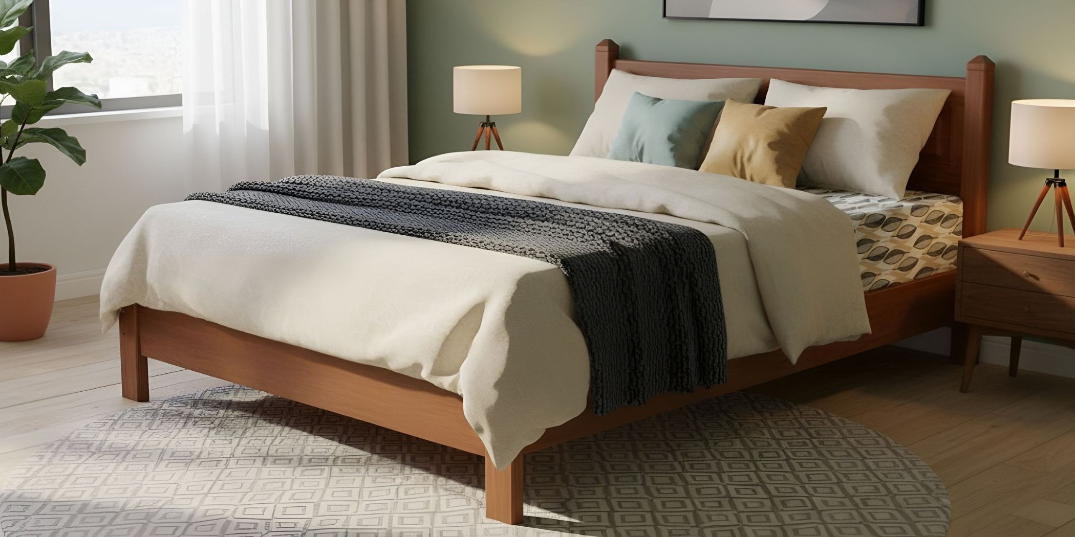 Perth Bed 150x190 cm Pine Brown Finish