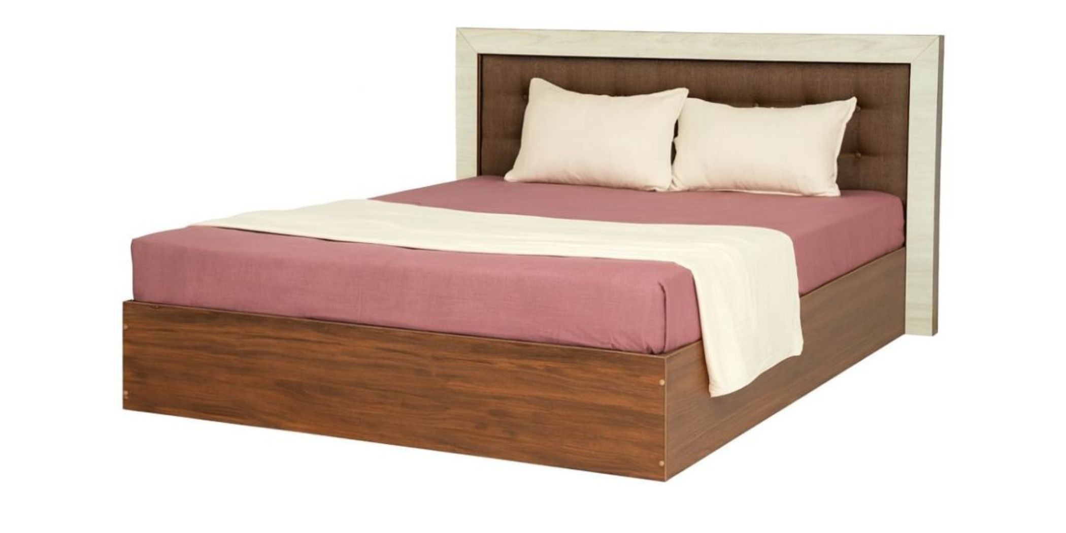 Barcelona Bed 160x200 cm Dark Walnut & Ash Grey