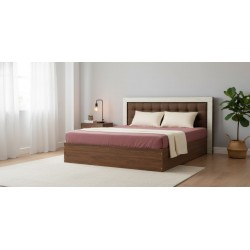 Barcelona Bed 160x200 cm Dark Walnut & Ash Grey