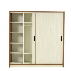 Barcelona Sliding Wardrobe Dark Walnut & Ash Grey