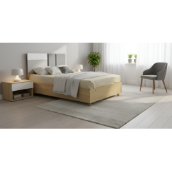 Sandy Bed 107x190 cm Oak, White & Grey