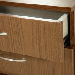 Brazilia Chest of Drawers With Mirror Dark Teak Hydrofuge Particle Board